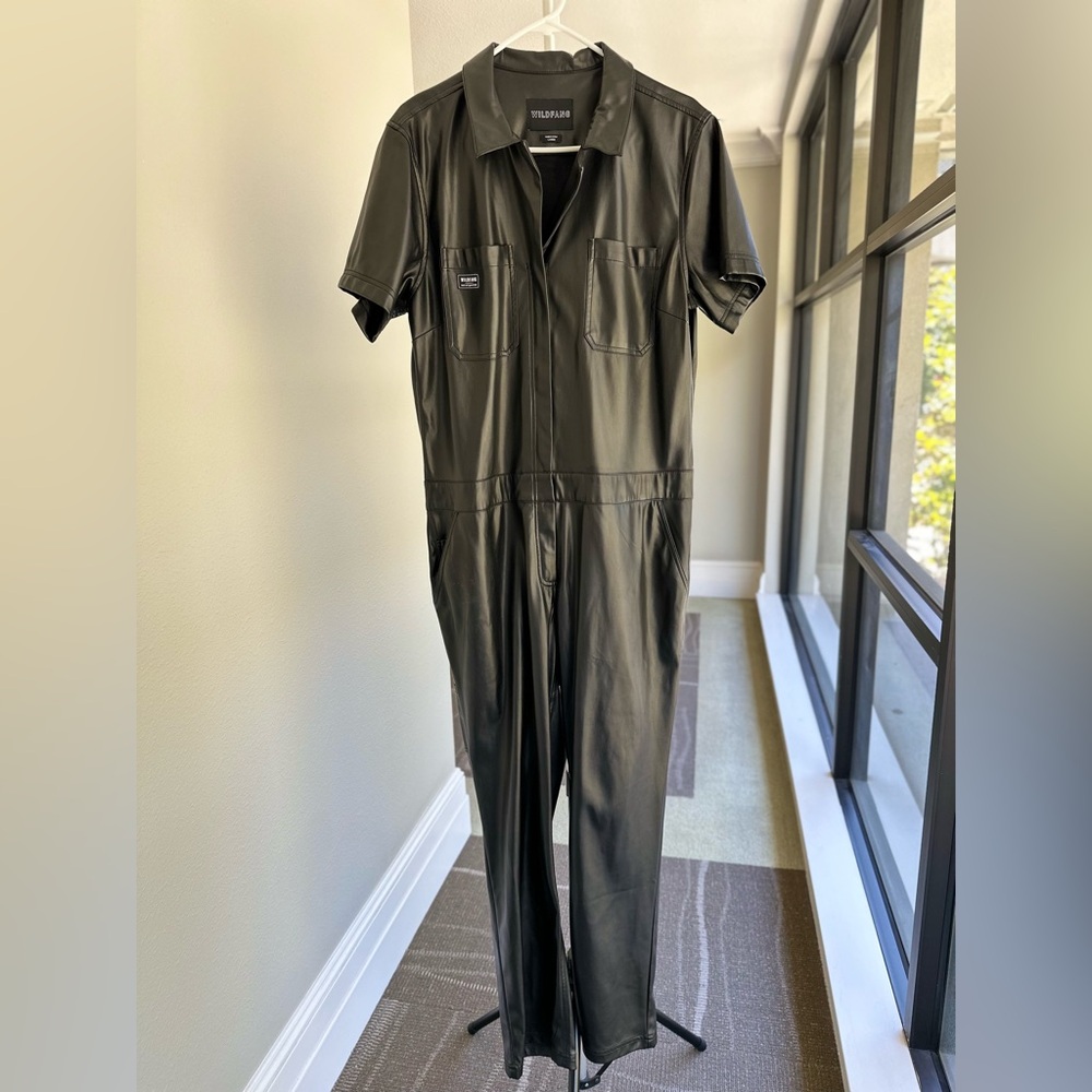 Wildfang Essential Vegan Leather Coverall (Size Large) like new!